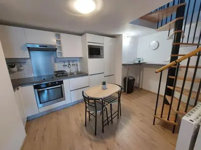 Cuisine ou kitchenette dans l'établissement Studio duplex