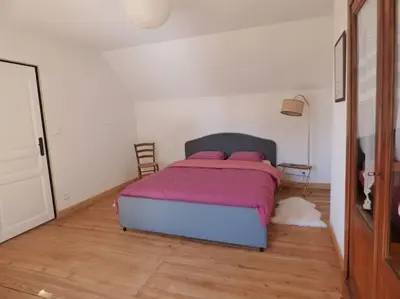Un ou plusieurs lits dans un hébergement de l'établissement Maison de vacances ideale - La Mariniere du Mesnil