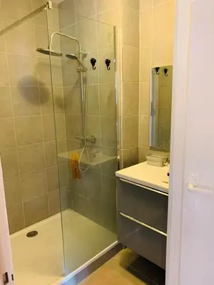 Salle de bains dans l'établissement Charmante appartement de 2 chambres à Saint-Étienne-du-Rouvray