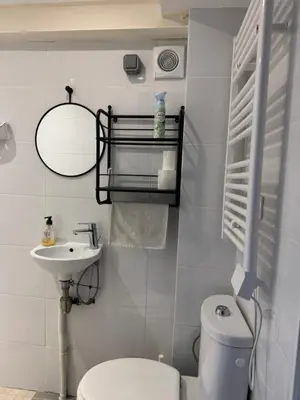 Salle de bains dans l'établissement Studio avec mezzanine Paris 30 min Wi-Fi rapide
