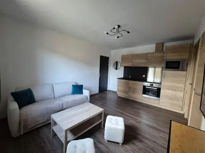 Cuisine ou kitchenette dans l'établissement Appartement centre-ville 1