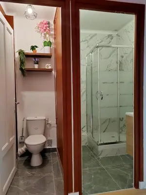 Salle de bains dans l'établissement Appartement en centre ville - 5 min de la Gare - 62 m2 - 1 à 6 pers