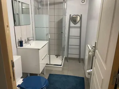 Salle de bains dans l'établissement Appartement terrasse avec vue et parking privé