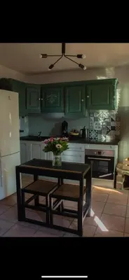 Cuisine ou kitchenette dans l'établissement Loveroom himeros, gîte de charme avec spa