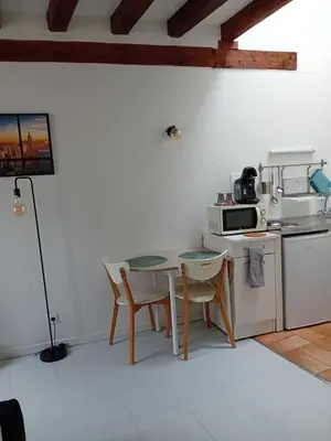 Cuisine ou kitchenette dans l'établissement Heart of Beauvais Airport 15 min by bus, Studio