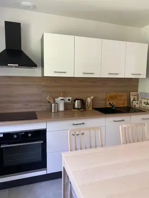 Cuisine ou kitchenette dans l'établissement Gîte la clé des champs