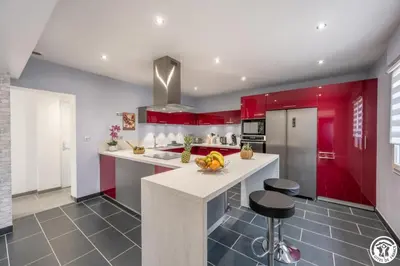 Cuisine ou kitchenette dans l'établissement Le gite du bois colin