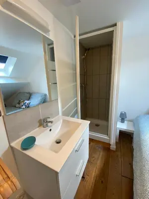 Salle de bains dans l'établissement Duplex quartier calme et parking gratuit