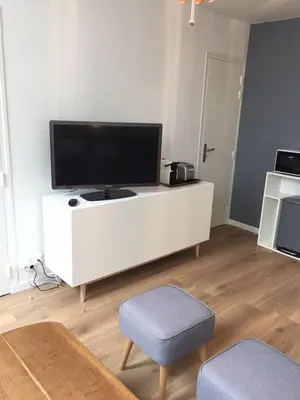 Télévision ou salle de divertissement dans l'établissement Appt au pied de la cathédrale avec parking gratuit