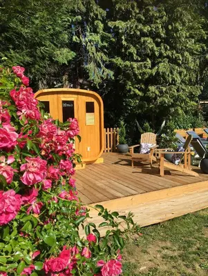 Jardin de l'établissement Villa des glycines et Spa nordique à 1h30 de Paris