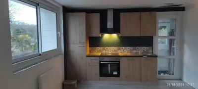 Cuisine ou kitchenette dans l'établissement Maison avec vue sur mer
