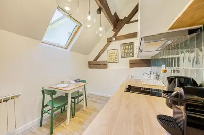 Cuisine ou kitchenette dans l'établissement Green lime