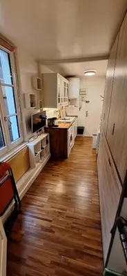 Cuisine ou kitchenette dans l'établissement Le Robec studio centre Rouen 