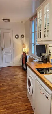 Cuisine ou kitchenette dans l'établissement Le Robec studio centre Rouen 