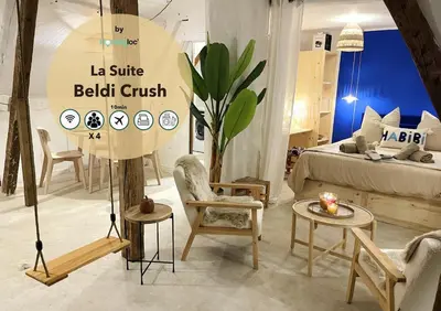 Coin salon dans l'établissement La Suite Beldi Crush, Cosy & Hypercenter