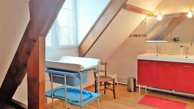Cuisine ou kitchenette dans l'établissement La rainvilloise gite de rainvillers