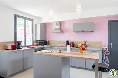 Cuisine ou kitchenette dans l'établissement Miel et groseilles