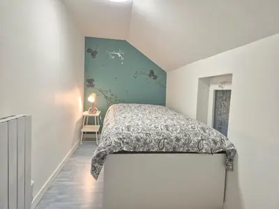 Un ou plusieurs lits dans un hébergement de l'établissement Maison L'Estuaire 15 minutes Rouen Free parking