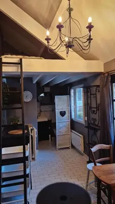 Cuisine ou kitchenette dans l'établissement La Canotière - Petite maison pour 2 personnes à Vienne en Arthies