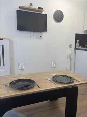 Cuisine ou kitchenette dans l'établissement Agréable studio avec terrasse