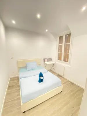 Un ou plusieurs lits dans un hébergement de l'établissement Big, very bright house
