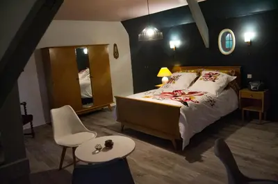 Un ou plusieurs lits dans un hébergement de l'établissement La chaumière de l'épine - Maison paisible entre forêts & plages