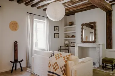 Coin salon dans l'établissement Appartement de charme dans le centre de Rouen