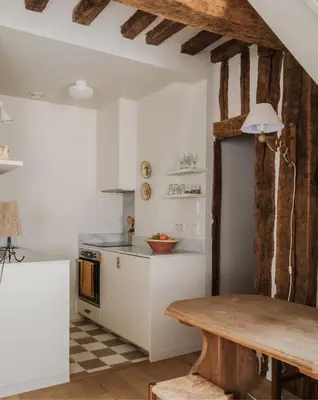 Cuisine ou kitchenette dans l'établissement Appartement de charme dans le centre de Rouen