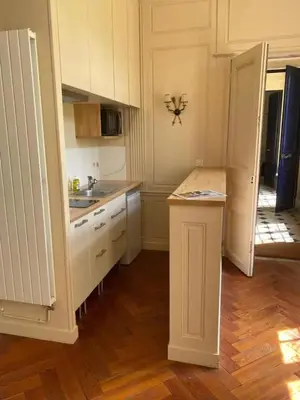 Cuisine ou kitchenette dans l'établissement Appartement charmant à Les Andelys - 36 m² avec jardin