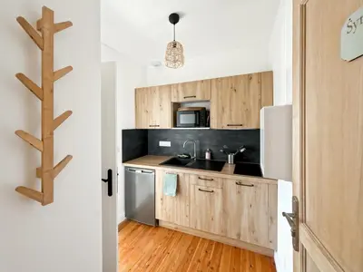 Cuisine ou kitchenette dans l'établissement Studio Symphonie des Mers