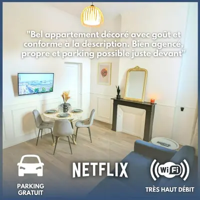 Télévision ou salle de divertissement dans l'établissement L'haussmannien 1er Étage