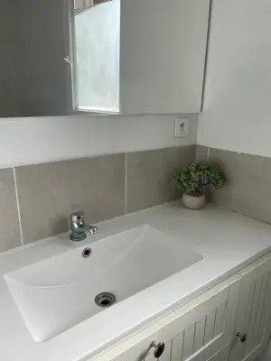 Salle de bains dans l'établissement Escale à Beauvais