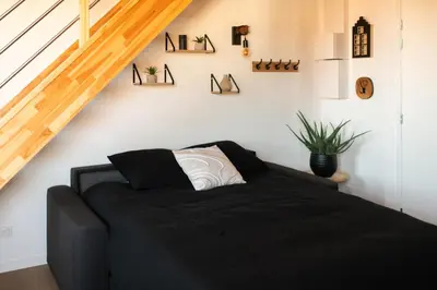 Coin salon dans l'établissement Duplex Léon - Villa Bon Accueil proche mer