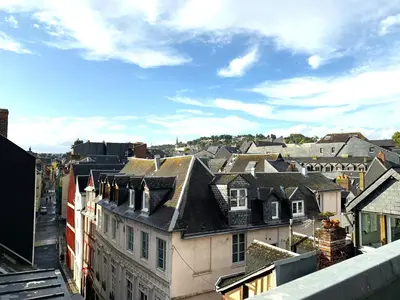 Vue générale sur Rouen ou vue de la ville depuis l'appartement