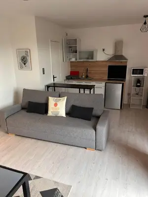 Cuisine ou kitchenette dans l'établissement Grand studio lumineux proche gare