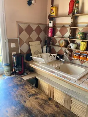 Cuisine ou kitchenette dans l'établissement Rose des prés