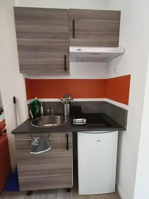 Cuisine ou kitchenette dans l'établissement La casa amiénoise