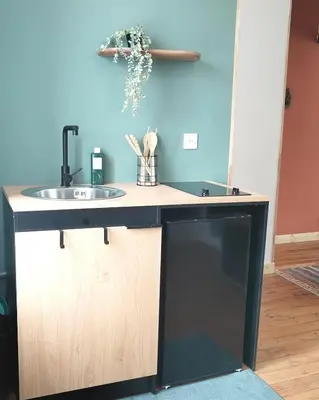 Cuisine ou kitchenette dans l'établissement Le Cocon Cosy - Gare 5 min , accès Paris facile