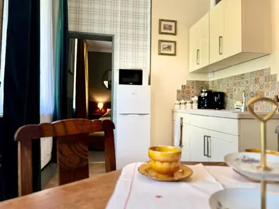 Cuisine ou kitchenette dans l'établissement Relais des Anges
