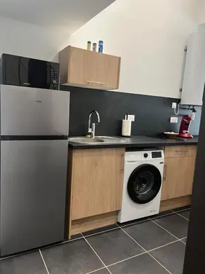 Cuisine ou kitchenette dans l'établissement Charmant studio mezzanine centre ville