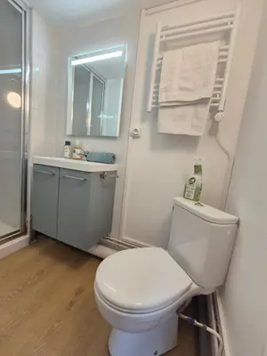 Salle de bains dans l'établissement Studio Rouen Centre Historique 2 Personnes L'Olive