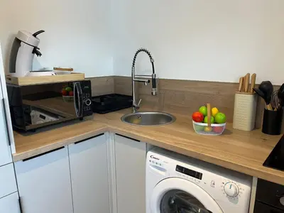 Cuisine ou kitchenette dans l'établissement Les gîtes de l'ancienne ferme