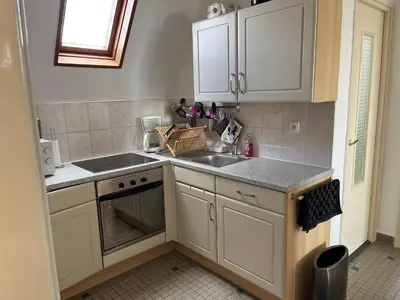 Cuisine ou kitchenette dans l'établissement Villa Médaillon, Appartement privé dans villa, vue mer