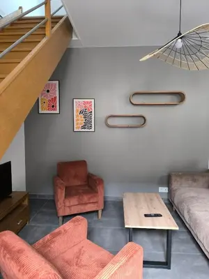 Coin salon dans l'établissement Maison proche Baie de Somme mer campagne