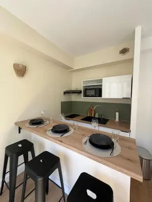 Cuisine ou kitchenette dans l'établissement Studio au cœur d Amiens