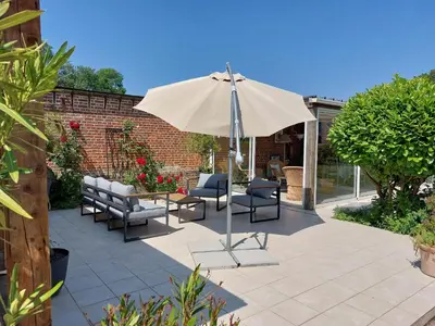 Jardin de l'établissement Gîte Les Jacquemarts Normands