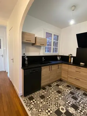 Cuisine ou kitchenette dans l'établissement Spacieux & Lumineux - centre Amiens avec Parking
