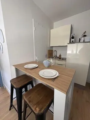 Cuisine ou kitchenette dans l'établissement Le Santorini - Proche cathédrale