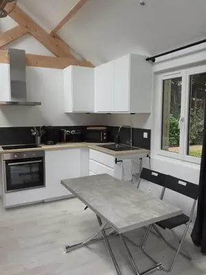 Cuisine ou kitchenette dans l'établissement Manoir de l'As de Trèfle