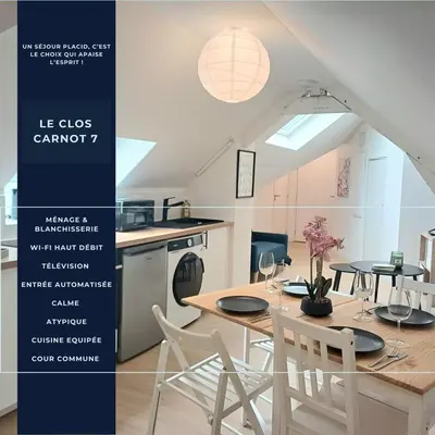 Cuisine ou kitchenette dans l'établissement Le Clos Carnot 7 - Proche Commodités